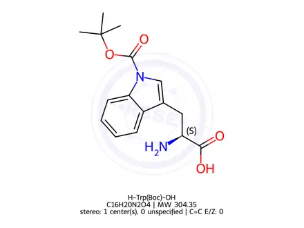 Chemical structure of H-Trp(Boc)-OH