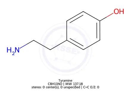 Chemical structure of Tyramine