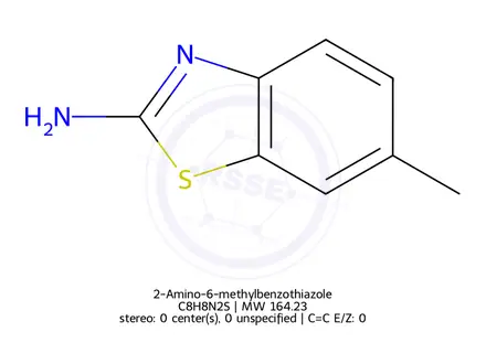 Chemical structure of 2-Amino-6-methylbenzothiazole