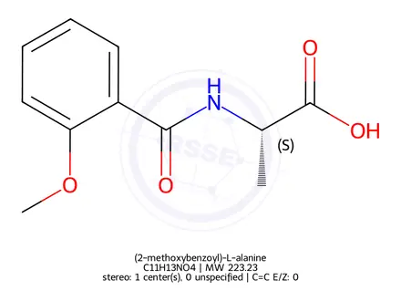Chemical structure of (2-methoxybenzoyl)-L-alanine
