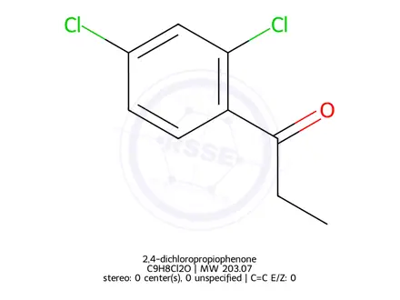 Chemical structure of 2,4-dichloropropiophenone