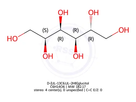 Chemical structure of D-[3-13C]glucitol
