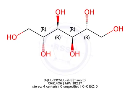 Chemical structure of D-[1,6-13C2]mannitol