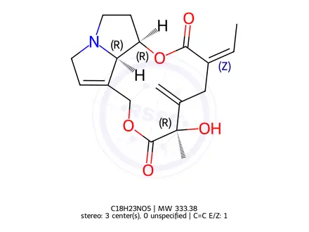 Chemical structure of Seneciphylline