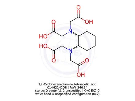 Chemical structure of 1,2-Cyclohexanediamine tetraacetic acid