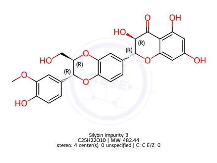 Chemical structure of Silybin impurity 3