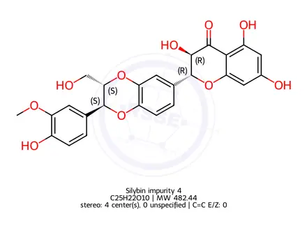 Chemical structure of Silybin impurity 4