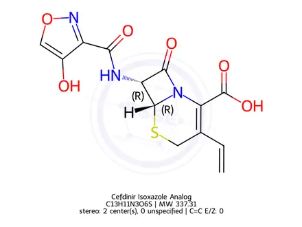 Chemical structure of Cefdinir Isoxazole Analog