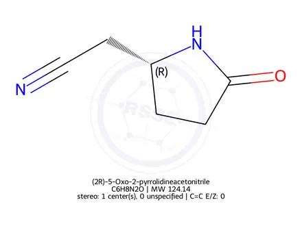Chemical structure of (2R)-5-Oxo-2-pyrrolidineacetonitrile