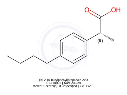 Chemical structure of (R)-2-(4-Butylphenyl)propanoic Acid