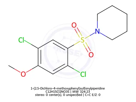 Chemical structure of 1-(2,5-Dichloro-4-methoxyphenyl)sulfonylpiperidine