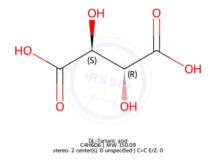 Chemical structure of DL-Tartaric acid