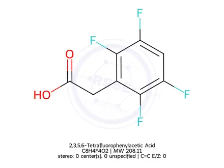 Chemical structure of 2,3,5,6-Tetrafluorophenylacetic Acid