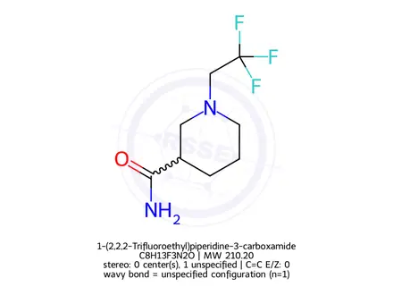 Chemical structure of 1-(2,2,2-Trifluoroethyl)piperidine-3-carboxamide