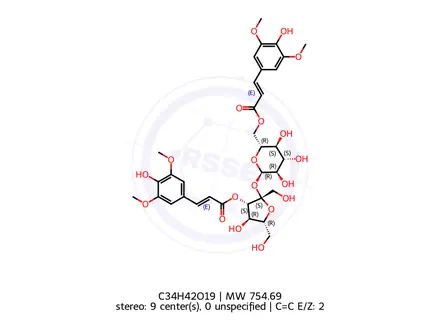 Chemical structure of 3,6'-Disinapoyl sucrose
