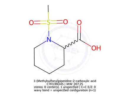 Chemical structure of 1-(Methylsulfonyl)piperidine-2-carboxylic acid
