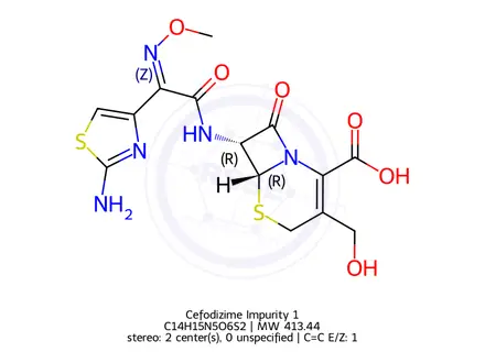 Chemical structure of Cefotaxime impurity B