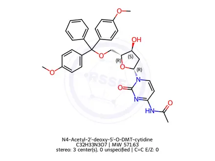 Chemical structure of N4-Acetyl-2'-deoxy-5'-O-DMT-cytidine