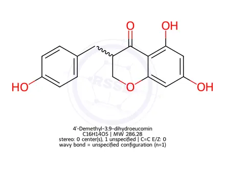 Chemical structure of 4'-Demethyl-3,9-dihydroeucomin