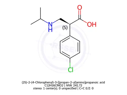 Chemical structure of (2S)-2-(4-Chlorophenyl)-3-[(propan-2-yl)amino]propanoic acid