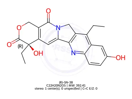 Chemical structure of (R)-SN-38