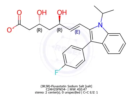 Chemical structure of (3R,5R)-Fluvastatin Sodium Salt