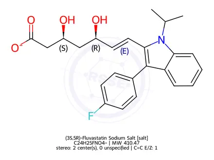 Chemical structure of (3S,5R)-Fluvastatin Sodium Salt