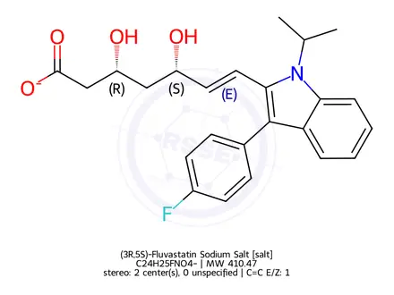 Chemical structure of (3R,5S)-Fluvastatin Sodium Salt