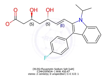 Chemical structure of (3S,5S)-Fluvastatin Sodium Salt
