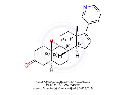 Chemical structure of (5a)-17-(3-Pyridinyl)androst-16-en-3-one