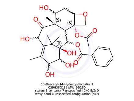 Chemical structure of 10-Deacetyl-14-Hydroxy-Baccatin III
