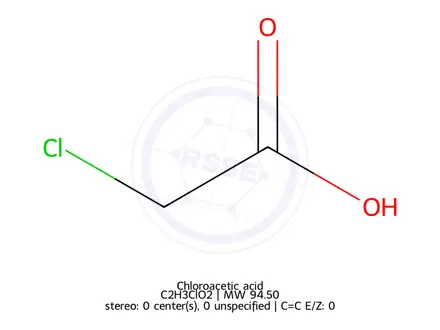 Chemical structure of Chloroacetic acid