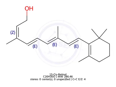 Chemical structure of 13-Cis-Retinol