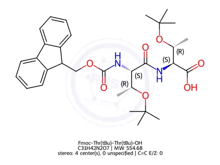 Chemical structure of Fmoc-Thr(tBu)-Thr(tBu)-OH