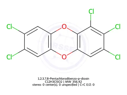 Chemical structure of 1,2,3,7,8-Pentachlorodibenzo-p-dioxin