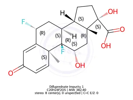 Chemical structure of Difluprednate Impurity 1