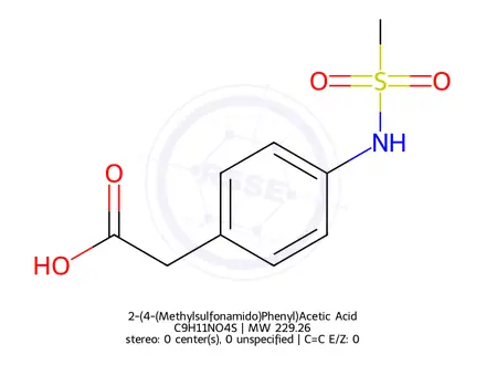 Chemical structure of 2-(4-(Methylsulfonamido)Phenyl)Acetic Acid