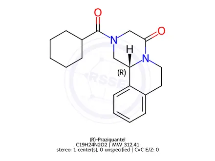 Chemical structure of (R)-Praziquantel