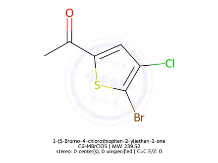 Chemical structure of 1-(5-Bromo-4-chlorothiophen-2-yl)ethan-1-one