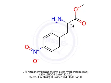 Chemical structure of L-4-Nitrophenylalanine methyl ester hydrochloride