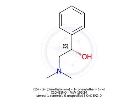 Chemical structure of (1S)-2-(dimethylamino)-1-phenylethan-1-ol