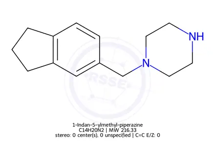 Chemical structure of 1-Indan-5-ylmethyl-piperazine
