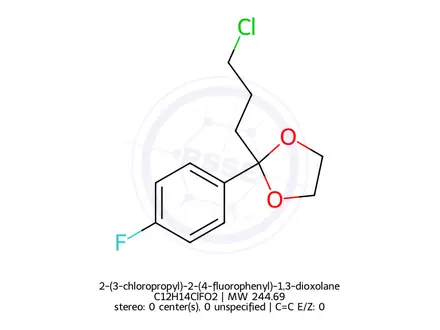 Chemical structure of 2-(3-chloropropyl)-2-(4-fluorophenyl)-1,3-dioxolane