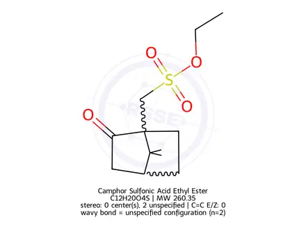 Chemical structure of Camphorsulfonic acid Ethyl Ester