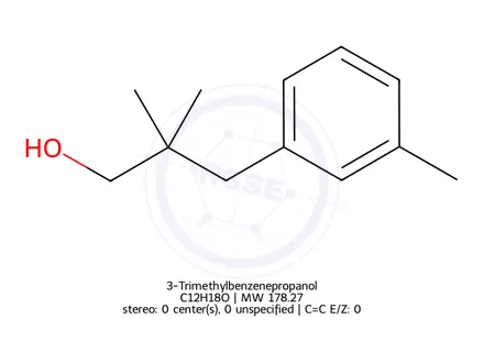 Chemical structure of ß,ß,3-Trimethylbenzenepropanol