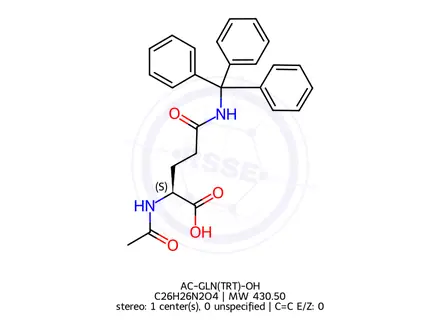 Chemical structure of AC-GLN(TRT)-OH