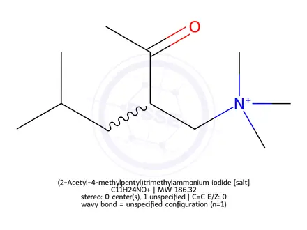 Chemical structure of (2-Acetyl-4-methylpentyl)trimethylammonium iodide