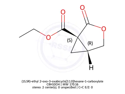 Chemical structure of (1S,5R)-ethyl 2-oxo-3-oxabicyclo[3.1.0]hexane-1-carboxylate
