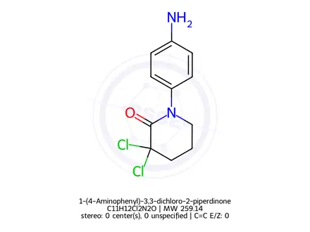 Chemical structure of 1-(4-Aminophenyl)-3,3-dichloro-2-piperdinone