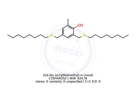 Chemical structure of (4,6-bis (octylthiomethyl)-o-cresol)